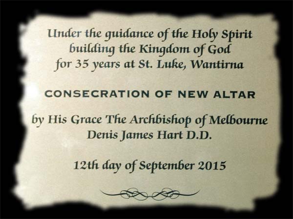 Dedication Of The Altar