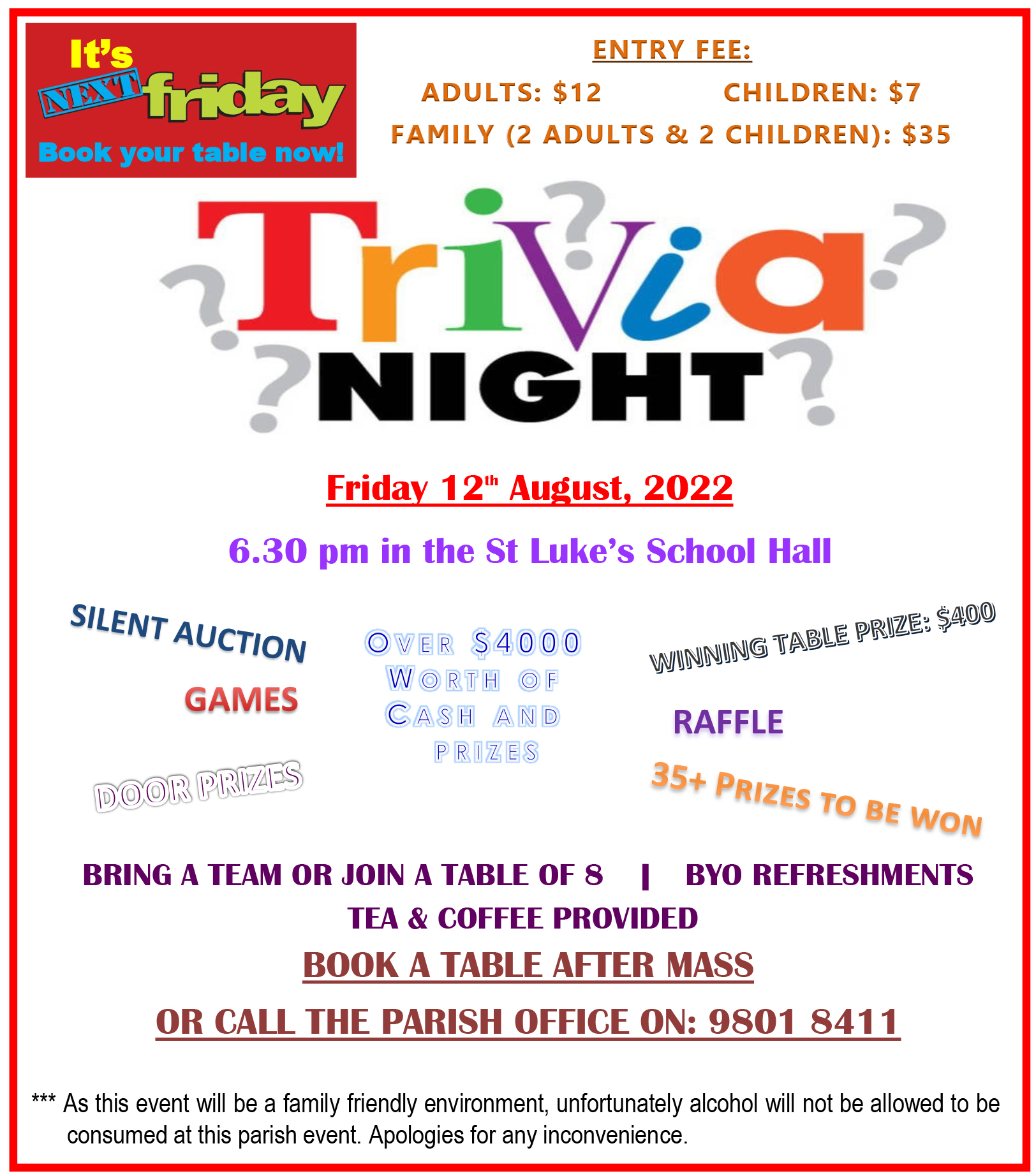 Trivia Night 12 August - Photo 1